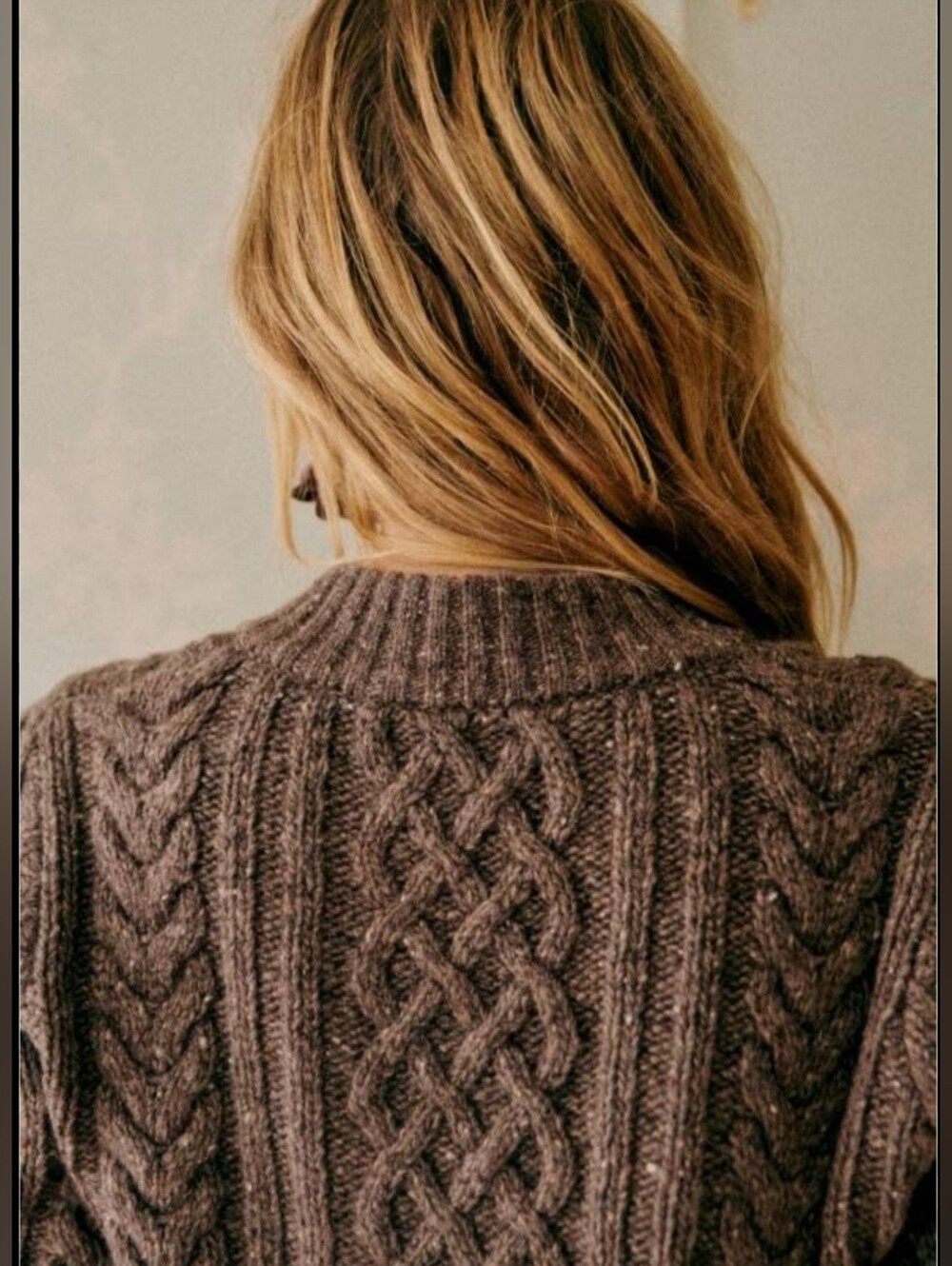NWT! Sezane Andina Thick Wool Blend Cable Knit Cardigan Heather Brown Size XXS - Picture 4 of 9